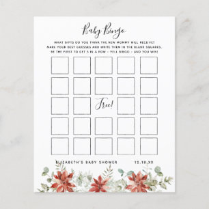 Bingo bébé Jeu de Baby shower floral