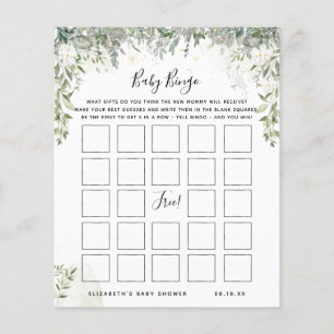 Bingo Bébé   Jeu de Baby Shower Floral