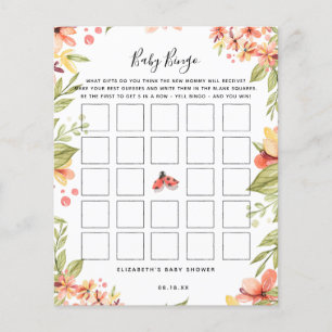 Bingo bébé   Little Ladybug Baby shower Jeu