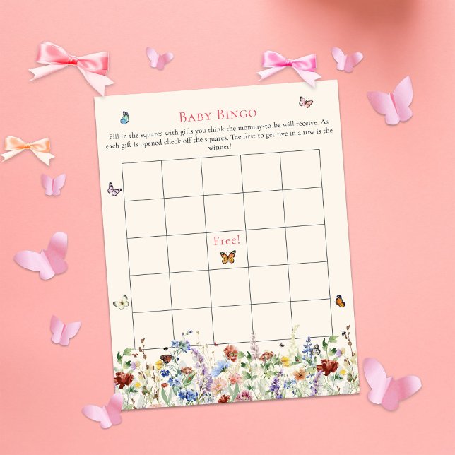Bingo bébé | Mouches florales et papillons (Créateur téléchargé)