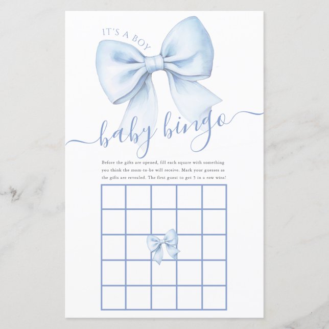Bingo Bébé Ruban Bleu C'est un Garçon Jeu de Baby  (Devant)
