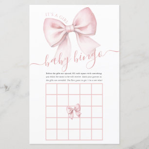 Bingo Bébé Ruban Rose C'est une Fille Jeu de Baby