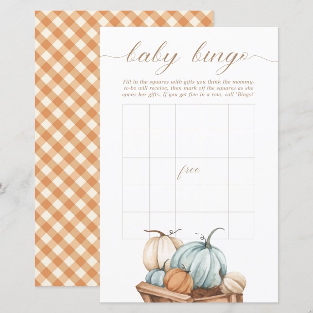 Bingo Bébé - Rustique Automne Baby shower Automne (Devant / Derrière)