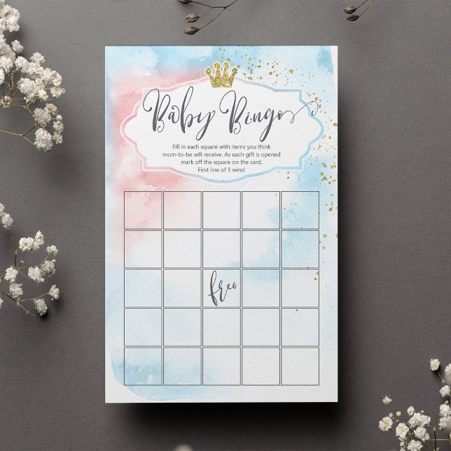 Bingo bébé tendance | Jeu de Baby shower de révéla (Créateur téléchargé)