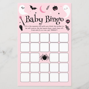 Bingo Bingo Pink Halloween Baby shower Jeu