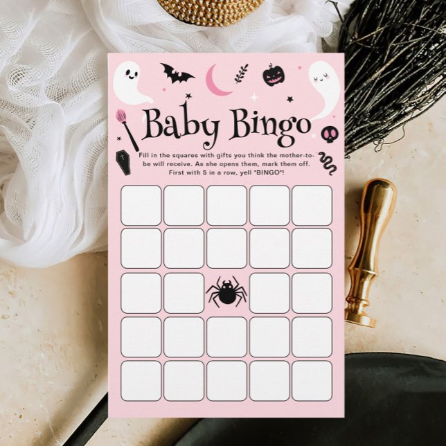 Bingo Bingo Pink Halloween Baby shower Jeu (Créateur téléchargé)