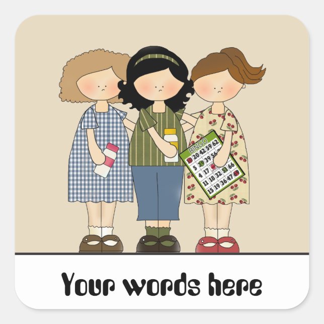 Bingo Buddies jeu personnalisable autocollant mign (Devant)