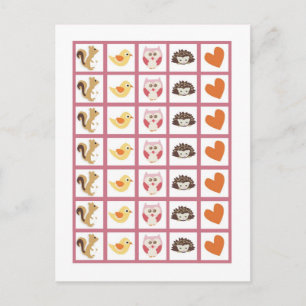Bingo Cartes Markers Amour et Nature Girl Woodland