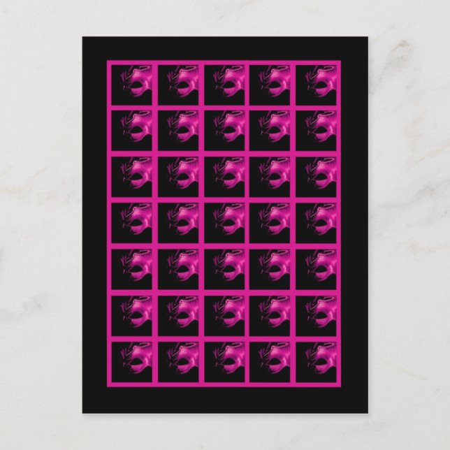 Bingo Cartes Markers Sweet 16 Hot rose Black Party (Devant)