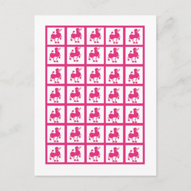 Bingo Cartes Marqueurs Pink Poodle Paris Tour Eiff (Devant)