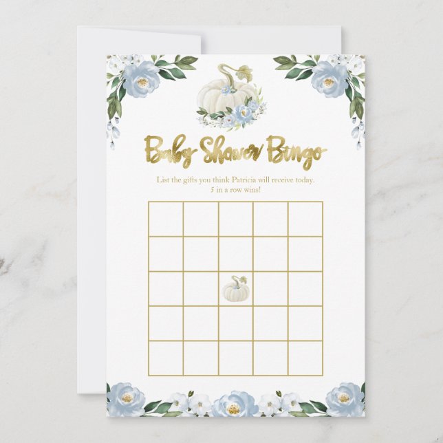Bingo de Baby Shower d'automne Pumpkin Boy (Devant)