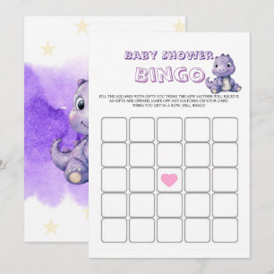 Bingo de Baby shower de dinosaure mignon et tendan