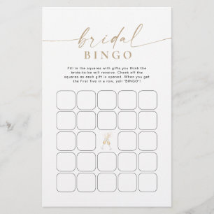 Bingo de Fête de Fiançailles Minimaliste