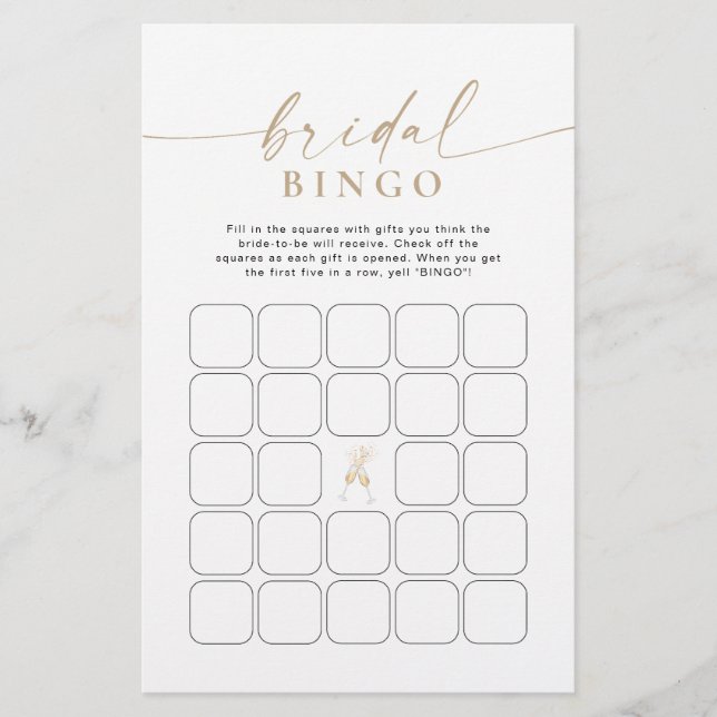 Bingo de Fête de Fiançailles Minimaliste (Devant)