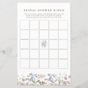 Bingo de Fête des mariées de prairie Fleur sauvage