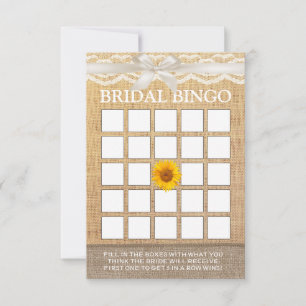 Bingo de Fête des mariées de tournesol ivoire Ribb