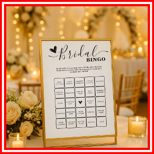 Bingo de la douche de mariée - Calligraphie élégan