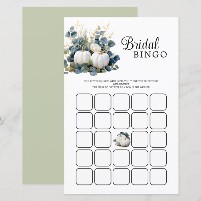 Bingo de la Fête des mariées citrouille de la chut (Devant / Derrière)