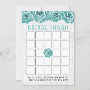 Bingo de Lancer de Mariage Floral Succulent Rustiq