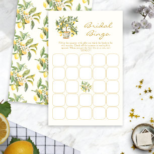 Bingo de mariage au citron aquarelle