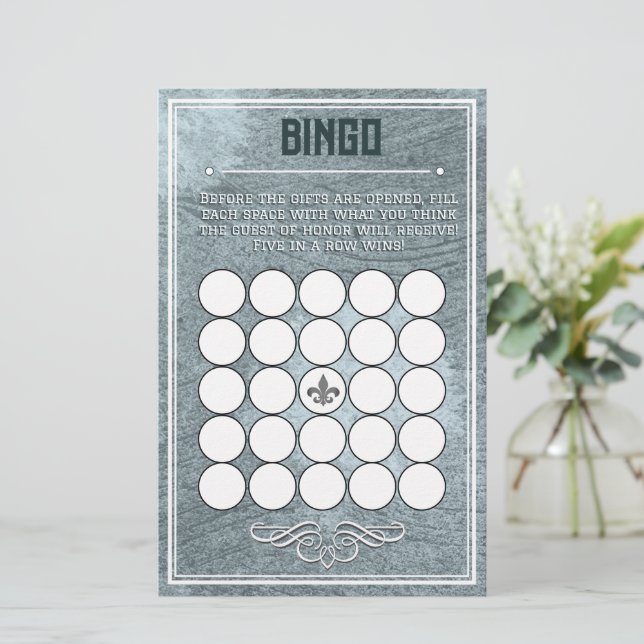 Bingo de style Art déco Dusty Blue Retro (Debout devant)