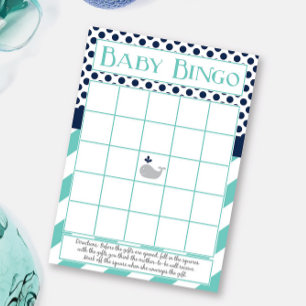 Bingo du Baby shower de baleine bleue