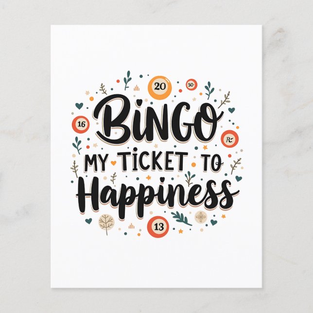 Bingo est mon billet pour le bonheur Funny Bingo J (Devant)