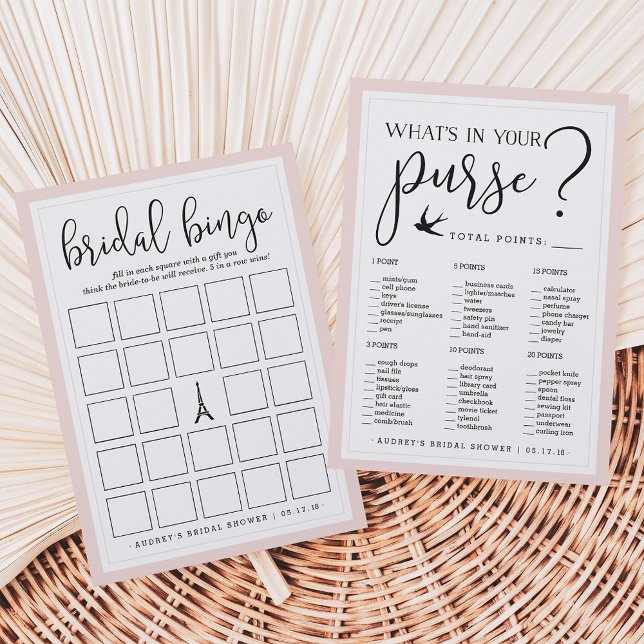 Bingo et jeu de sac à main de baby shower double f (Créateur téléchargé)