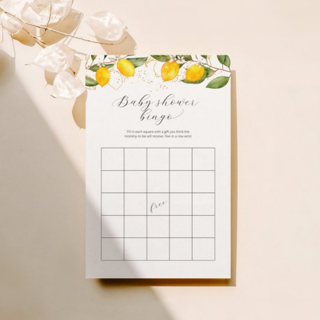 Bingo Été Lumineux Citron Citrus Baby shower Jeu (Créateur téléchargé)