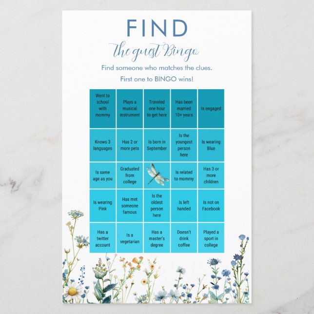 Bingo fleur sauvage bleu et vert (Devant)