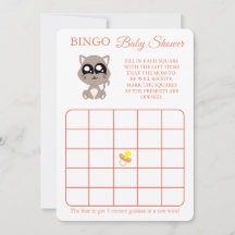 Bingo, Flyer de carte de jeu Baby shower, Chat