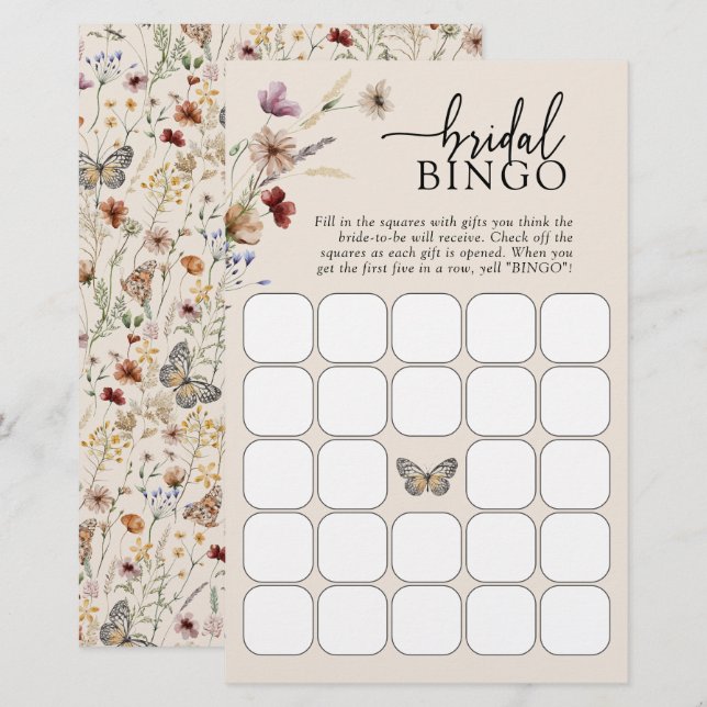 Bingo Mariage Floral (Devant / Derrière)