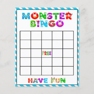 Bingo Monster - jeu de baby shower