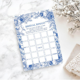 Bingo nuptiale bleu floral