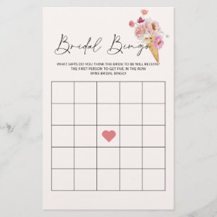 Bingo nuptiale Crème de glace Jeu de Fête des mari