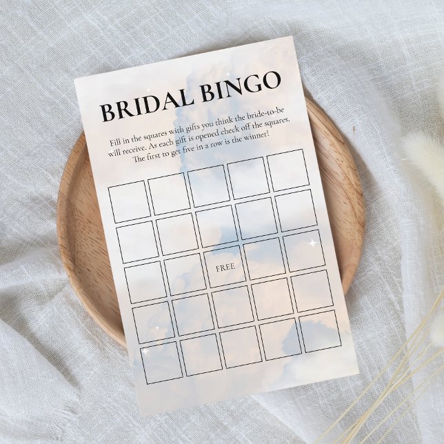 Bingo nuptiale Elle est sur Cloud Nine (Bridal Bingo - She's on cloud 9)