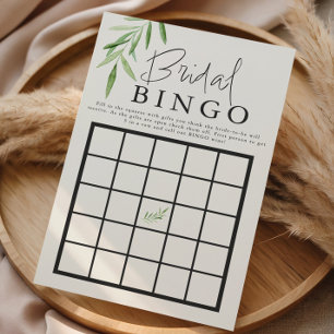 Bingo nuptiale minimal Elégant Aquarelle verte