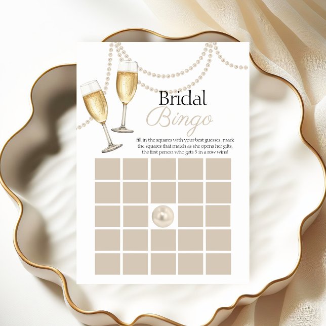 Bingo nuptiale Pearls Prosecco carte de jeu douche (Créateur téléchargé)