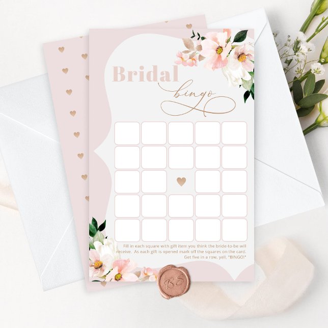 Bingo nuptiale rose pâle jeu de mariée (Créateur téléchargé)