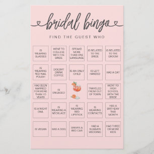 Bingo nuptiale Trouvez le jeu de Fête des mariées 
