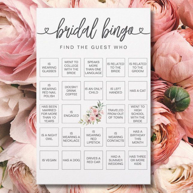 Bingo nuptiale Trouvez le jeu de Fête des mariées  (Créateur téléchargé)