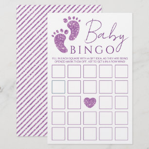 Bingo Parties scintillant violet bébé Baby shower 