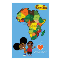 Bino et Fino I Love Africa Poster Blue