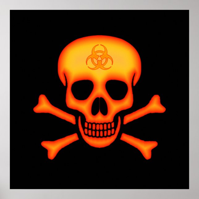 Biohazard Skull & Crossbones Poster (Devant)