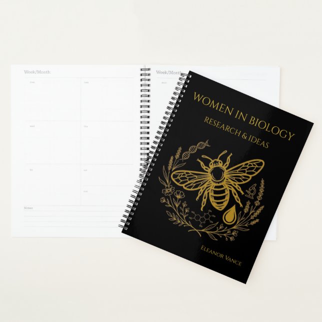Biologie Abeille Hélice d'ADN dorée | Planificateu (Devant avec enveloppe)