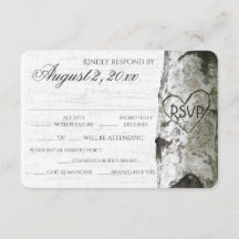 Birch Tree avec Coeur sculpté RSVP