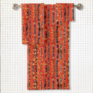 Birch Tree Forêt Paysage Peinture Serviette de bai