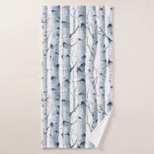 Birch Tree motif gris blanc