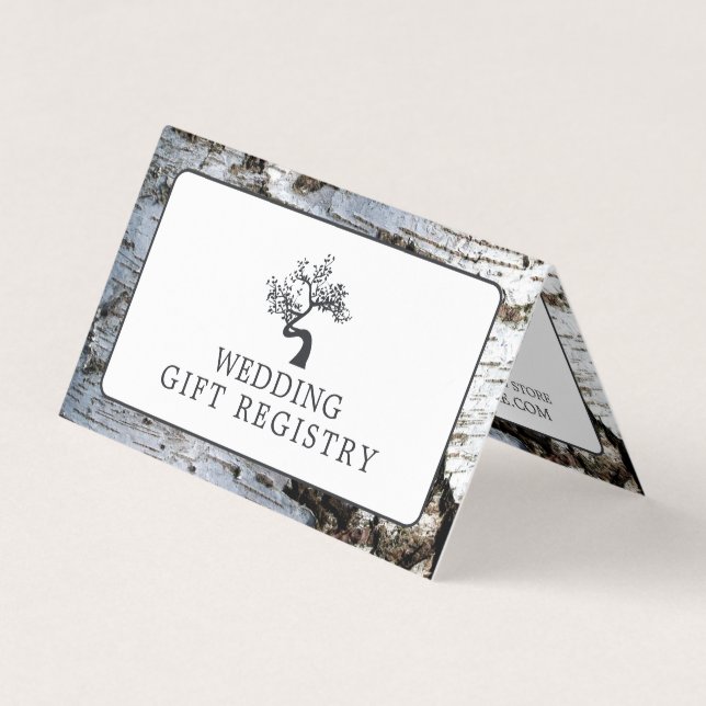 Birch Tree Rustique Avec Carte Cadeau Photo (Devant)