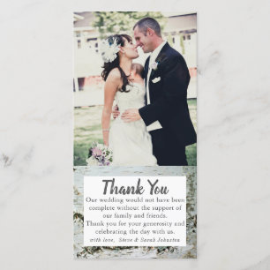Birch Wood Bark Mariage Photo Merci Cartes